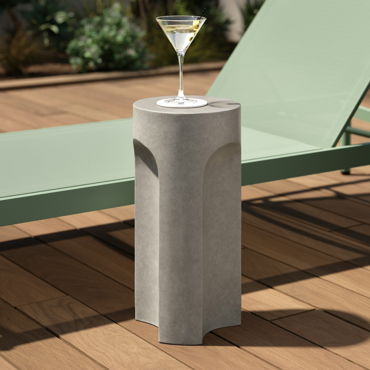 Noah Outdoor Cement Drinks Table - Gray | Article