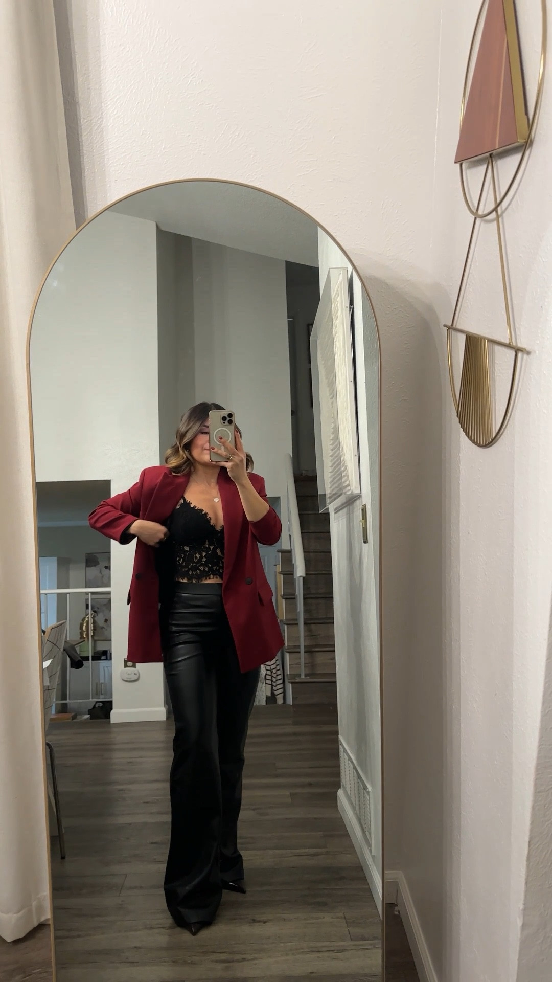 This outfit turned out so chic! This lace crop top is stunning but it definitely runs small. Make sure to go up a size or two. I’m wearing a small and I think a M size would be more comfortable 
Top size small
Blazer size xs
Pants size small

#LTKHoliday #LTKFindsUnder50 #LTKParties