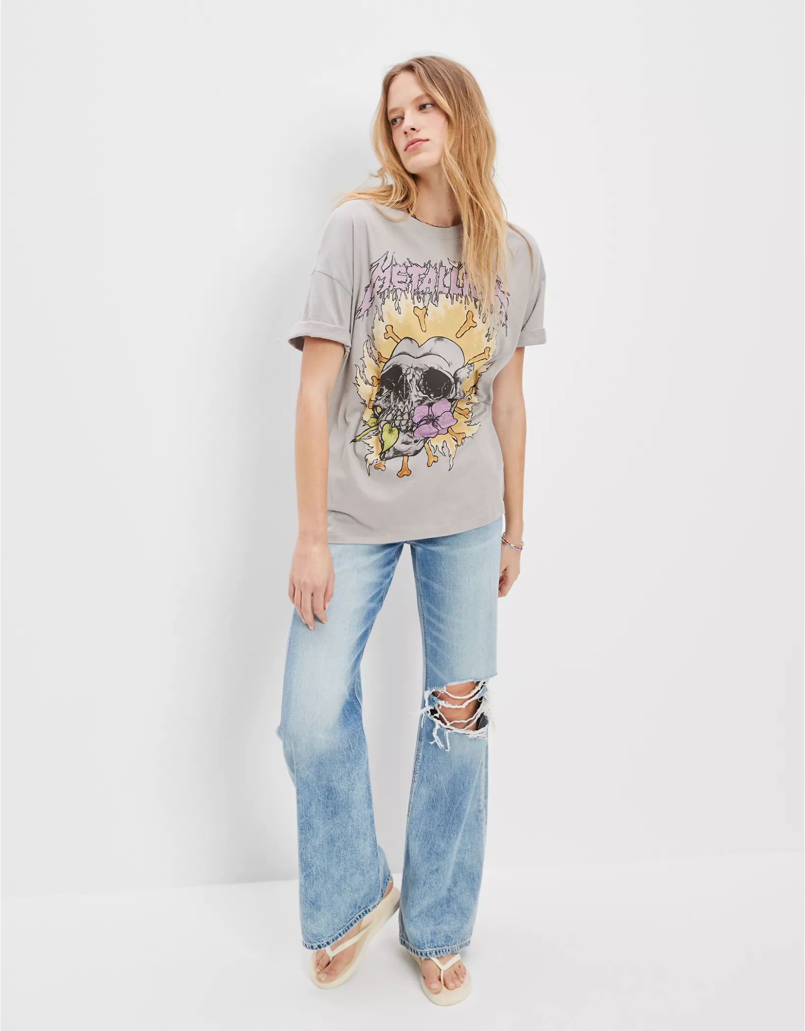 AE Oversized Metallica Graphic Tee | American Eagle Outfitters (US & CA)