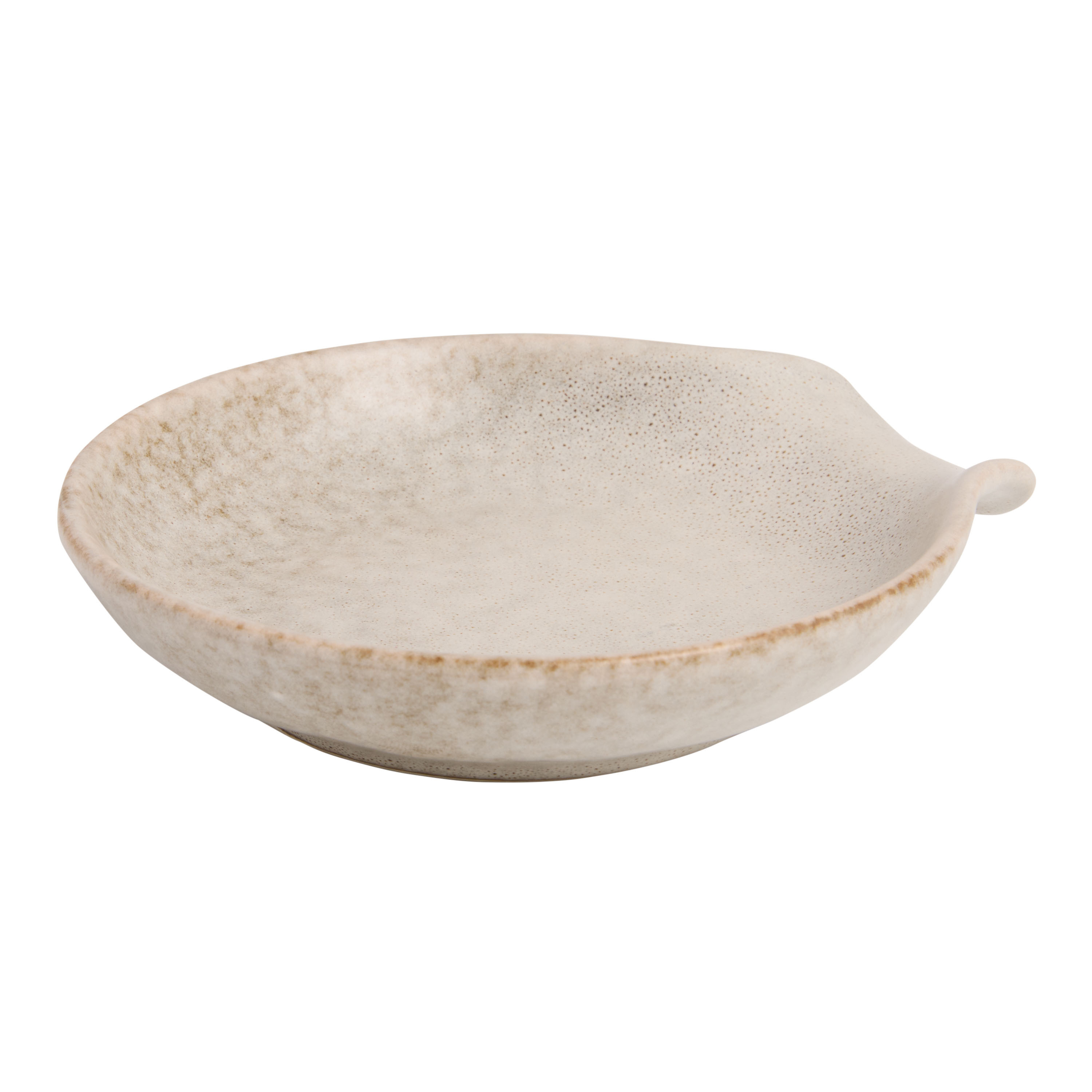 Vita Ivory and Brown Reactive Glaze Spoon Rest | World Market