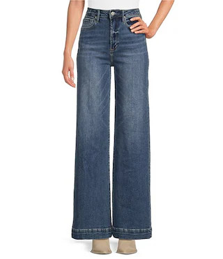 Fiona Wide Leg High Rise Full-Length Jean | Dillard's