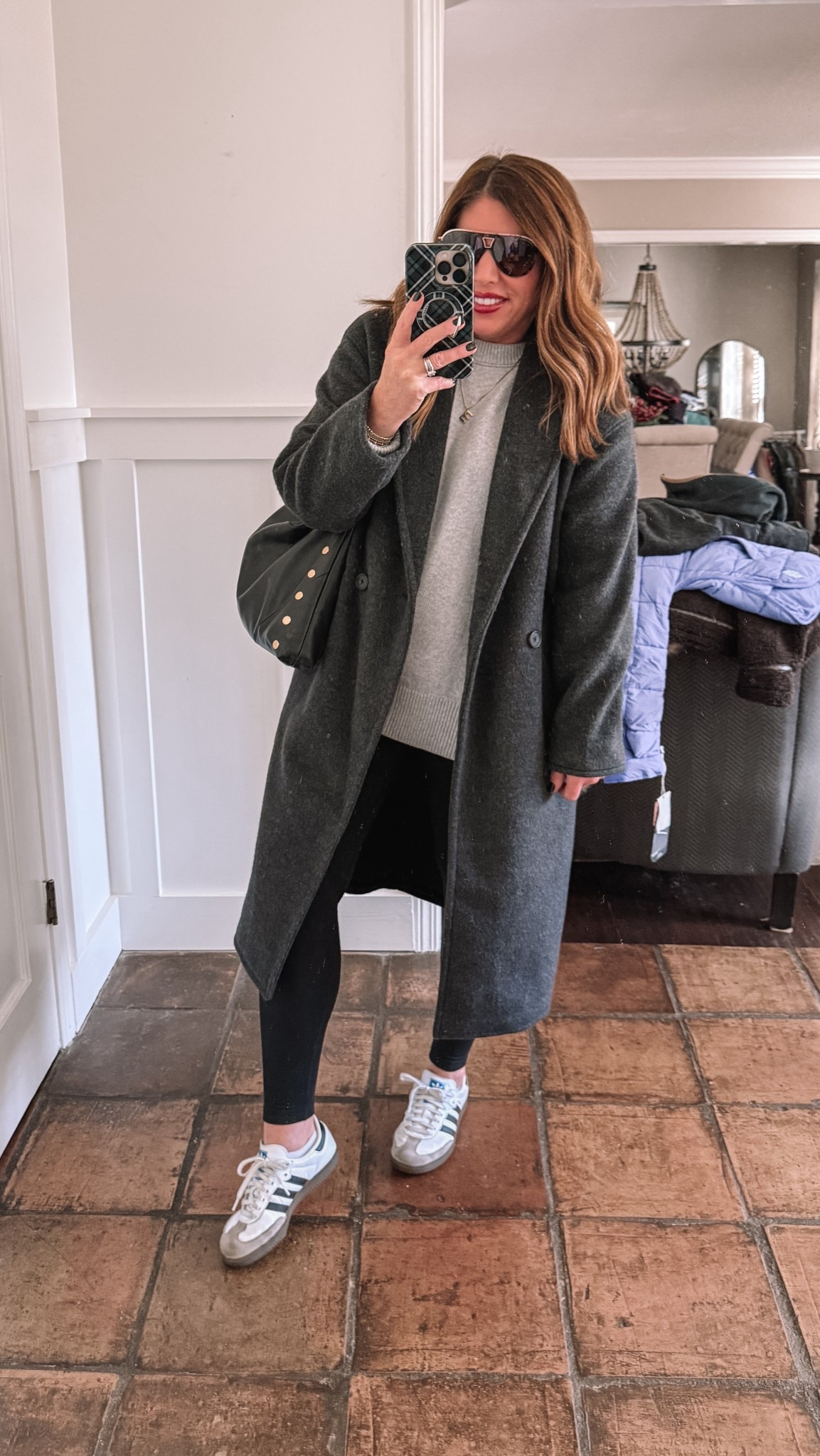 Wore this last week! Basic, cute & cozy!

I am loving this wool blend coat! It is a splurge, but it’s from Z supply and it feels like a blanket. I’m wearing a medium.

Sweater is from aerie/ super cozy perfect for leggings/size medium / 🚨on sale for $29 over 50% off🚨

Fleece lined leggings from Amazon/size medium

My favorite new aviator sunglasses from @diffeyewear 

My new @hammitt bag

Adidas sambas- because they go with everything!



#LTKOver40 #LTKSaleAlert #LTKootd