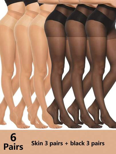 1 pezzo/3 pezzi/6 pezzi Collant da donna 20D semi-opachi, calze aderenti setose, calze vita alta ... | SHEIN