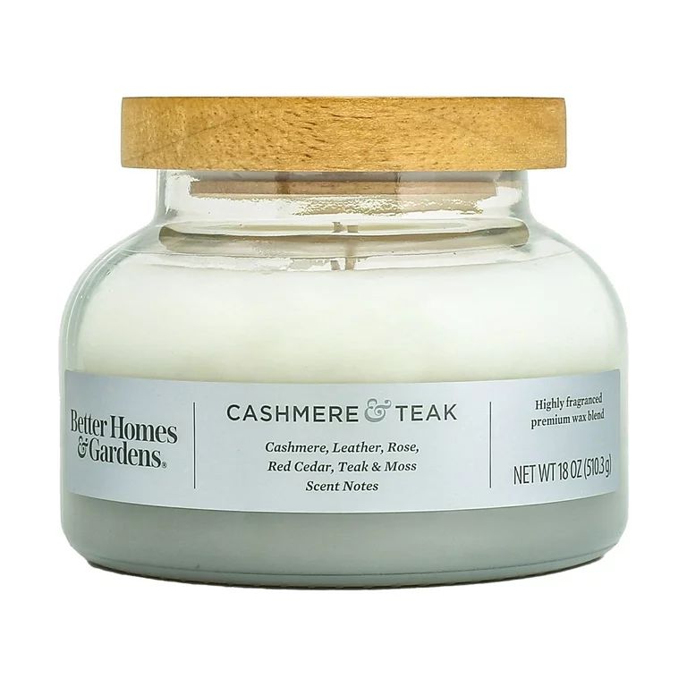 Better Homes & Gardens 18oz Cashmere & Teak Scented 2-Wick Ombre Bell Jar Candle | Walmart (US)