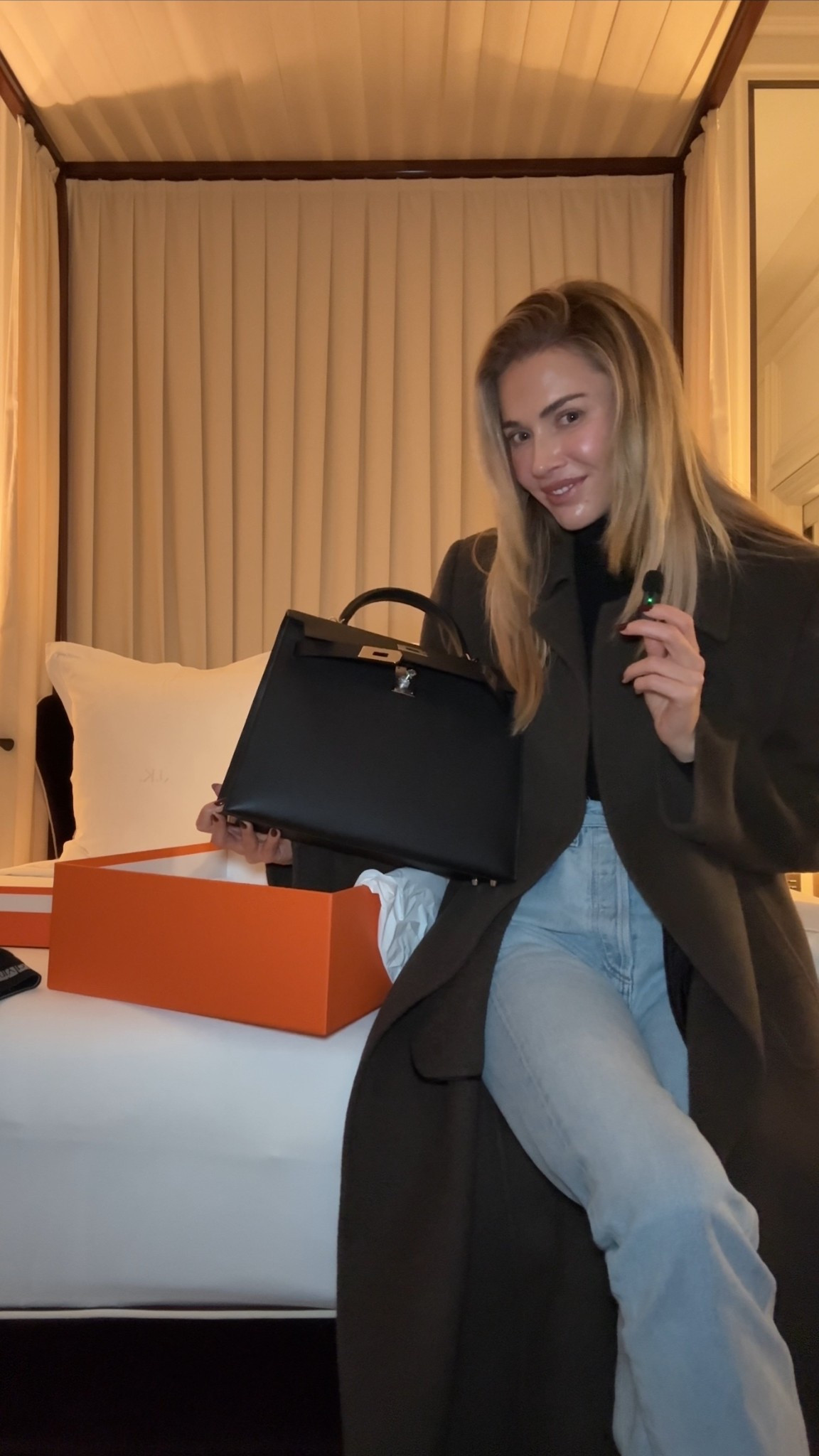 Jeans, bodysuit and my favorite coat! On sale in green but available in black also 