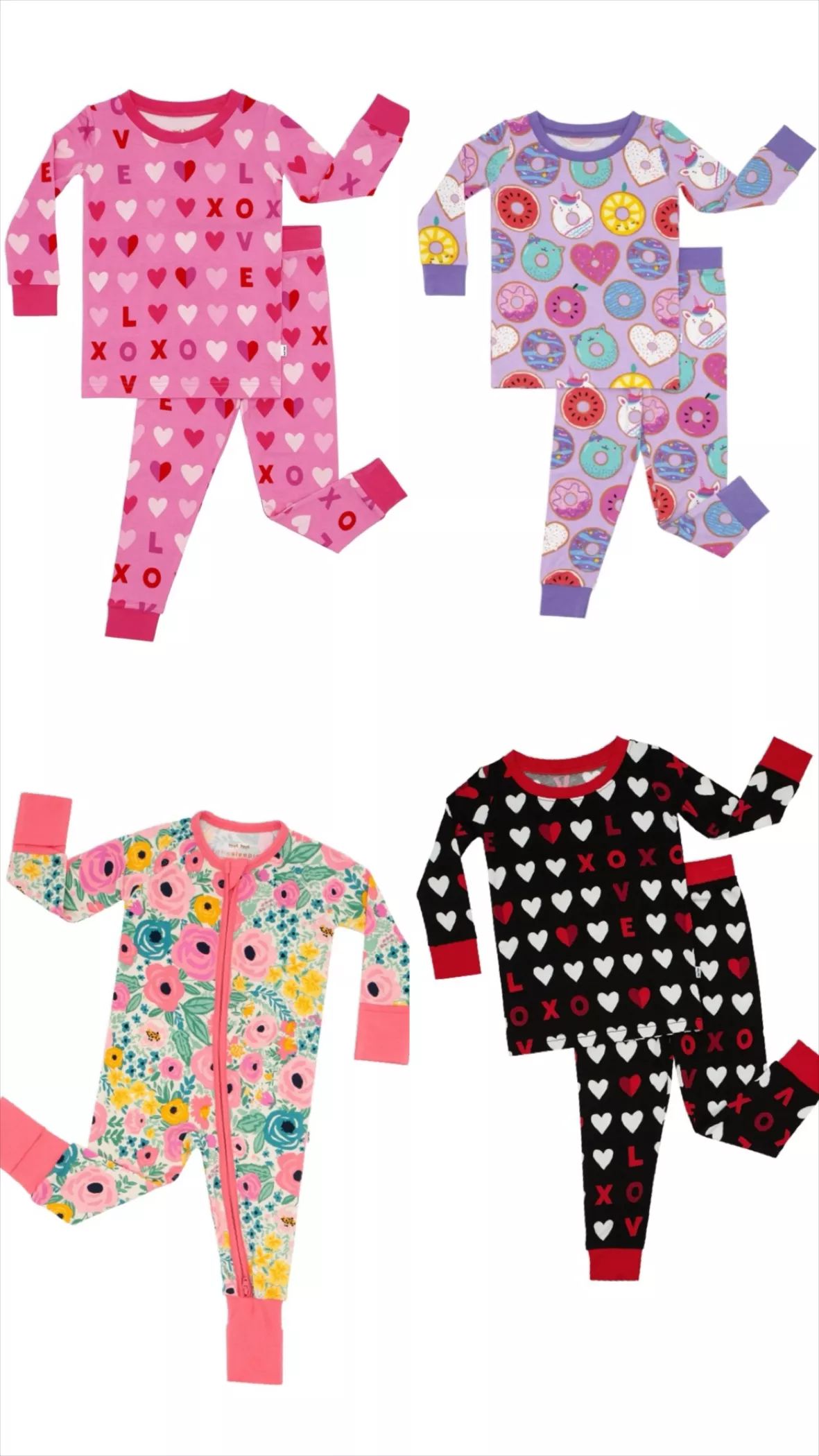Black XOXO Two-Piece Pajama Set - Little Sleepies