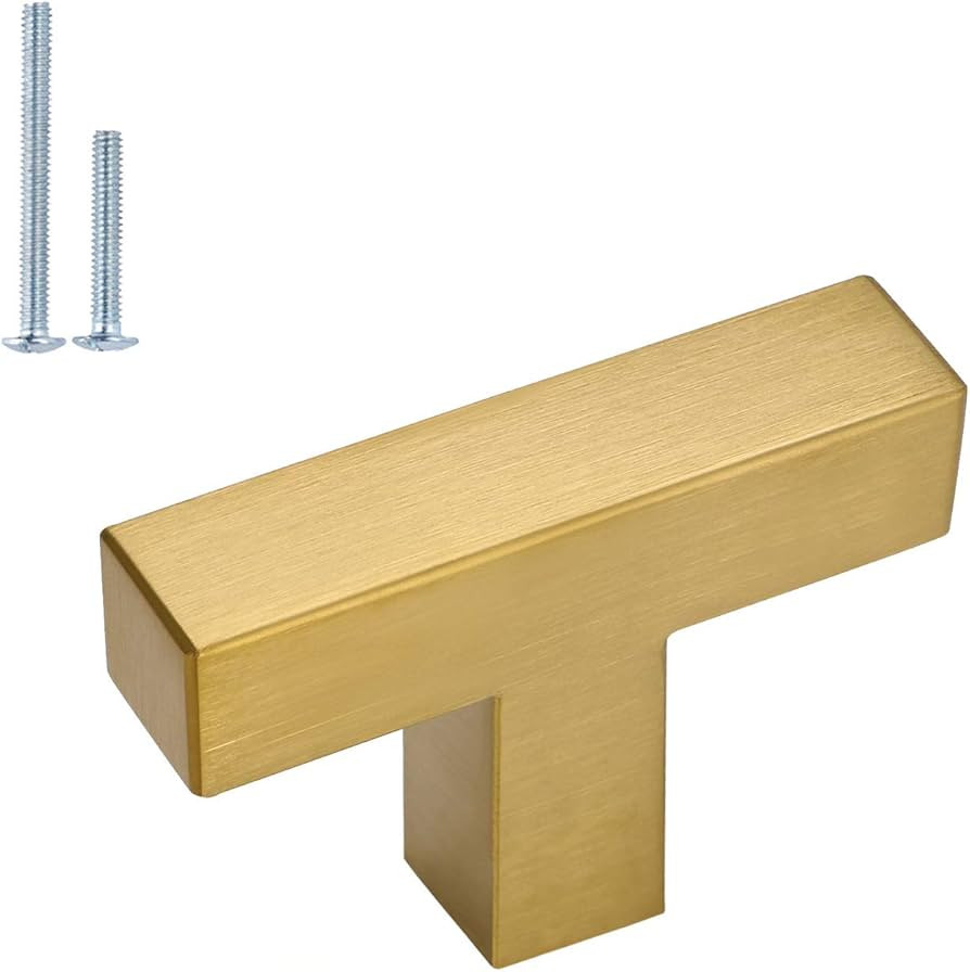 homdiy Gold Cabinet Knobs - 6 Pack Metal Drawer Knobs Modern Cabinet Hardware Knobs with 2in Over... | Amazon (US)