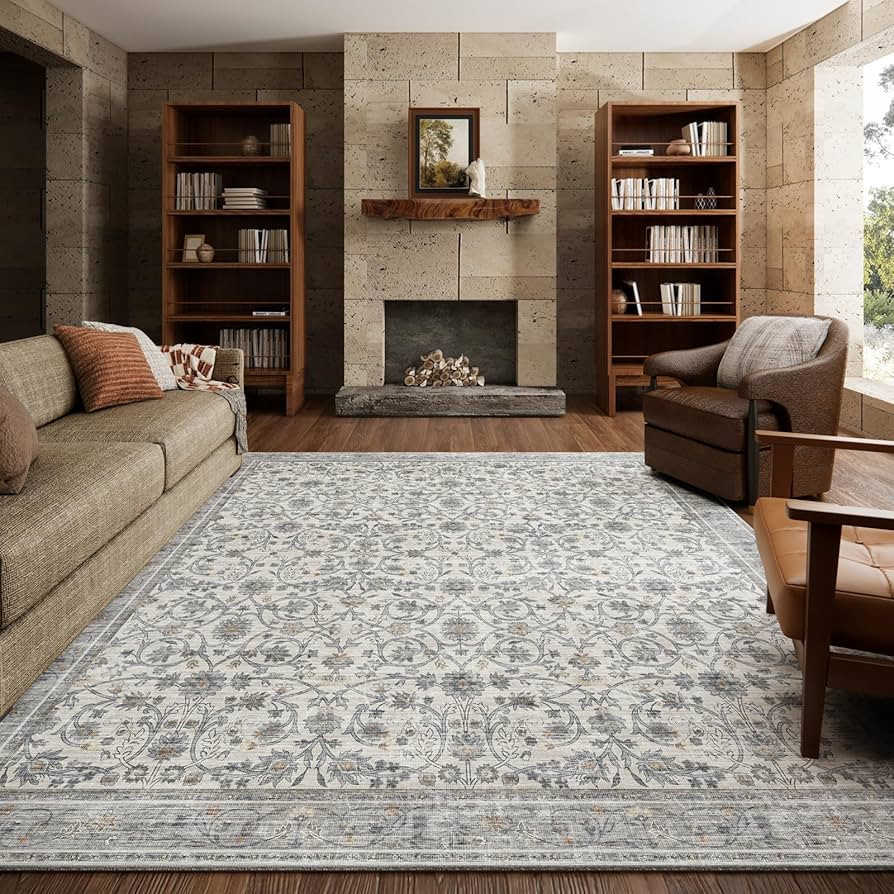 8x10 Washable Area Rugs Ultral Soft Non-Slip Stain Resistant Vintage Boho Large Carpet for High-T... | Amazon (US)