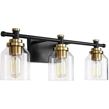 WIHTU Bathroom Vanity Light Fixtures, 3-Light Modern Wall Sconce with Matte Black Finish, Vintage In | Amazon (US)