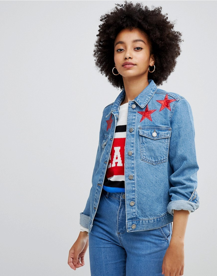 Chorus Star Foil Denim Jacket-Blue | ASOS (Global)