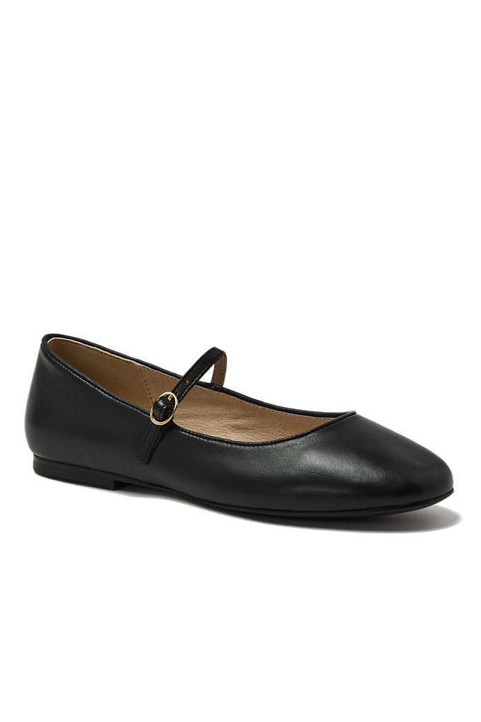Women's Classic Leather Mary Jane Flats - Lands' End - Black - 11 | Lands' End (US)