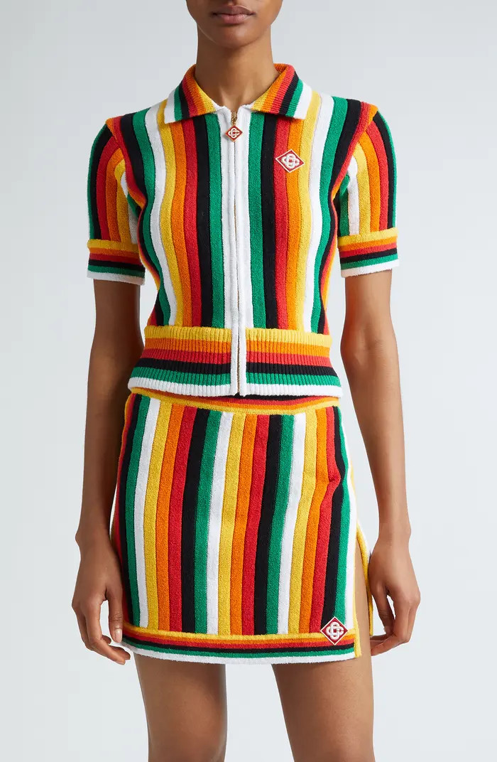 Casablanca Stripe Cotton Terry Top | Nordstrom | Nordstrom