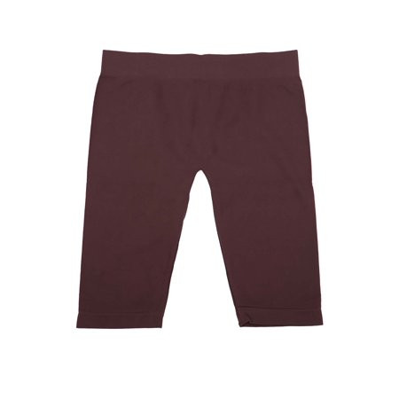 OLA MARI Women s Basic Solid Seamless Layering Biker Shorts Brown One Size | Walmart (US)