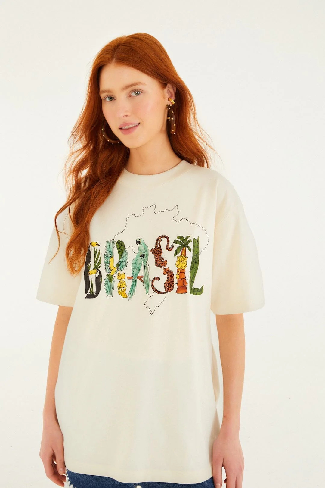 Off-White Brasil Organic Cotton T-Shirt | FARM Rio | FarmRio (US)