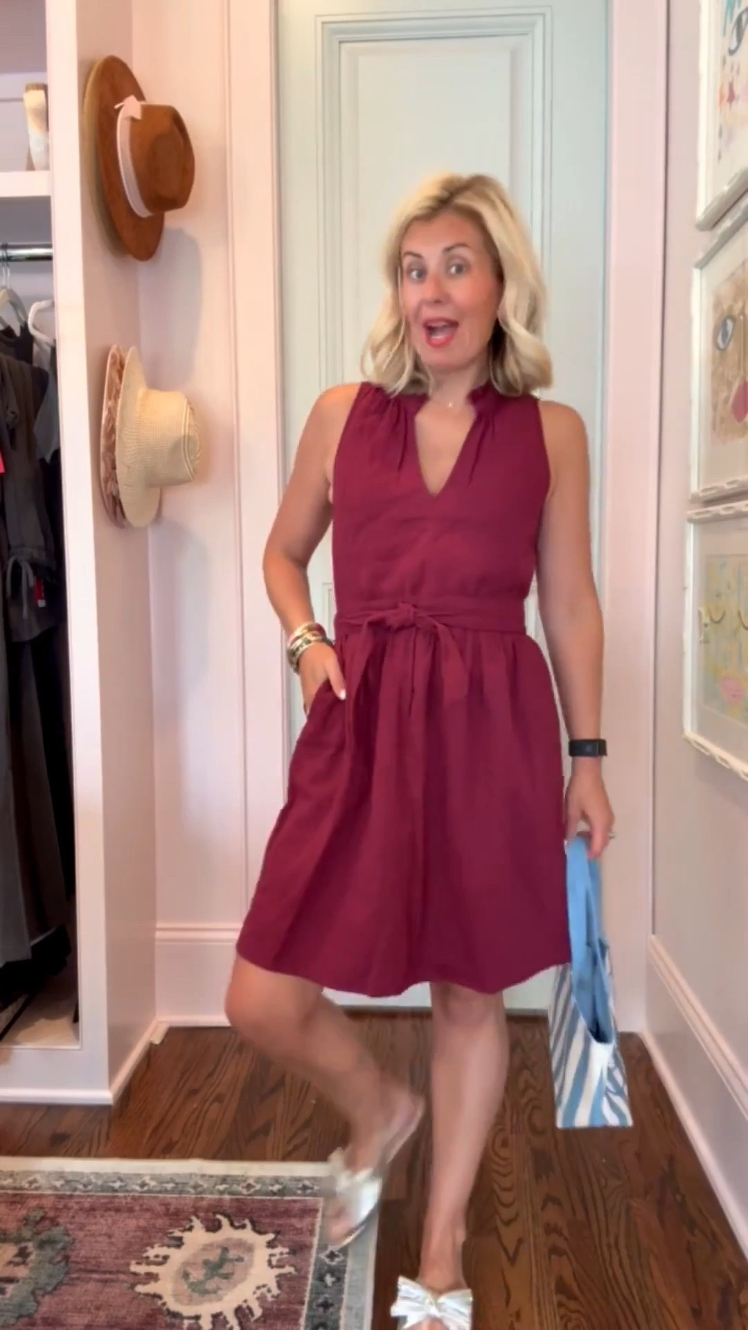 SALE ALERT!! This is how you go from summer to fall perfectly! Such a great dress!! I’m in size 2 dress, 8 sandal and small tote. 

Codes:
Allie + Bess - Catherine20

#LTKdayinmylife #LTKOver40 #LTKSeasonal