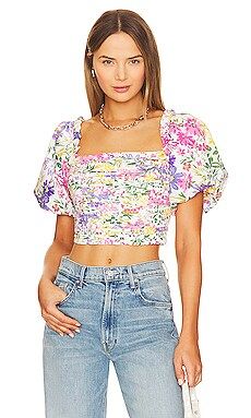 ASTR the Label Lin Top in Pink & Yellow Multi Floral from Revolve.com | Revolve Clothing (Global)