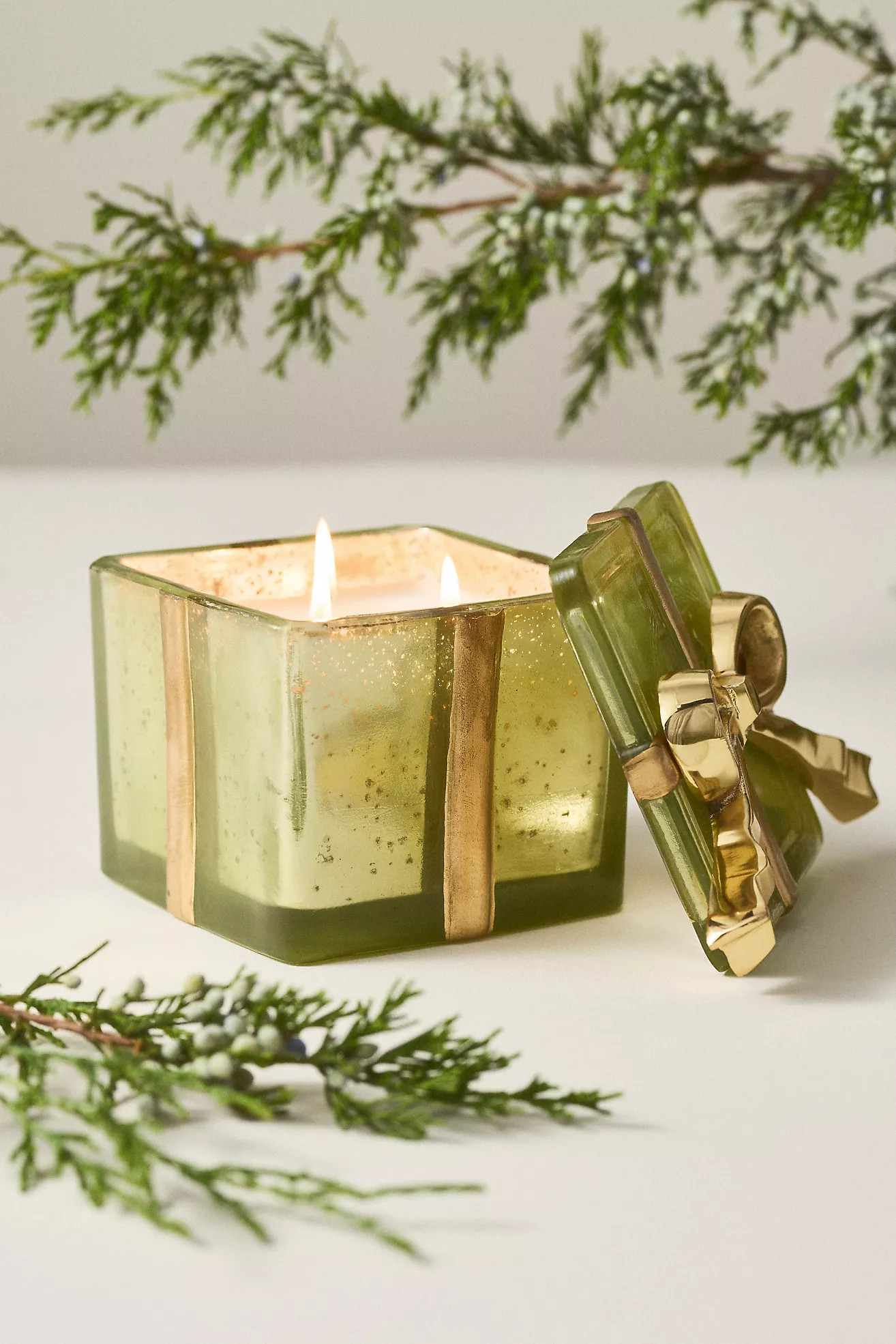 Giftbox Woody Juniper & Cedar Glass Candle | Anthropologie (US)
