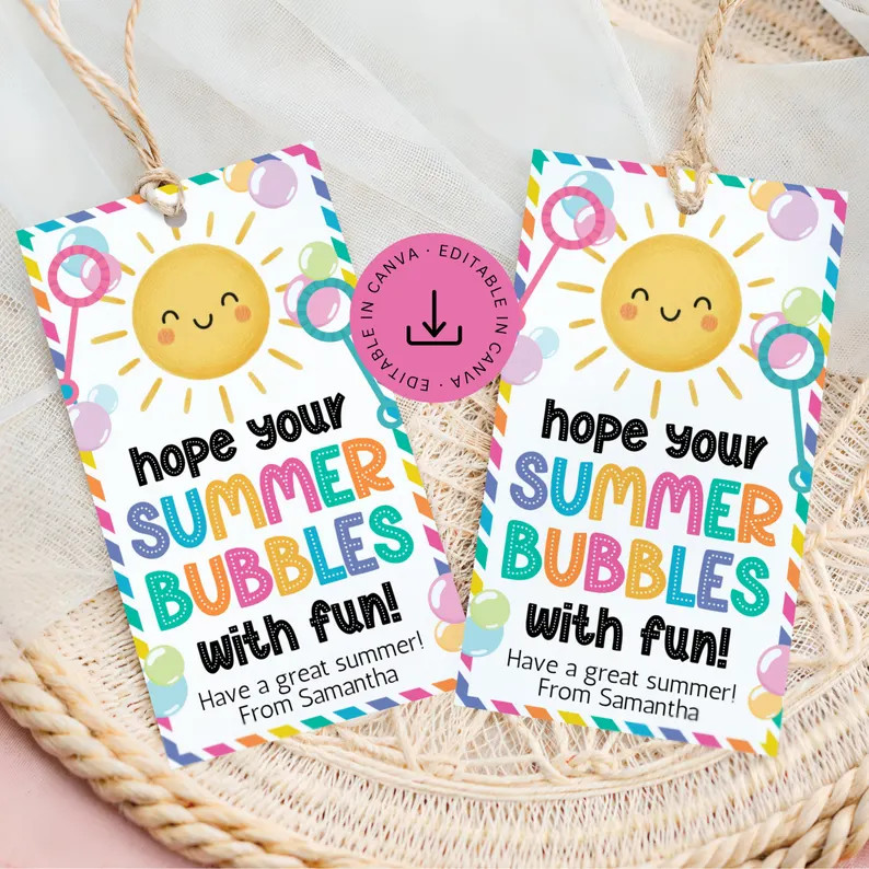 Last Day of School Bubbles Tag: Classroom Student End of Year Printable (instant Download) - Etsy | Etsy (Global)