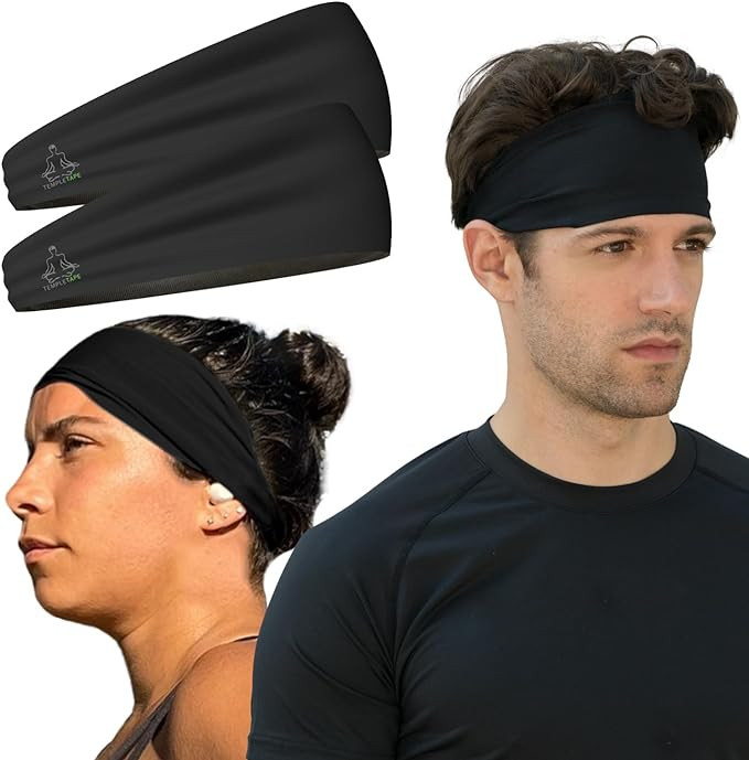 Temple Tape Sweat Band Workout Headbands for Women and Men - Sweatbands for Men - Moisture Wickin... | Amazon (US)