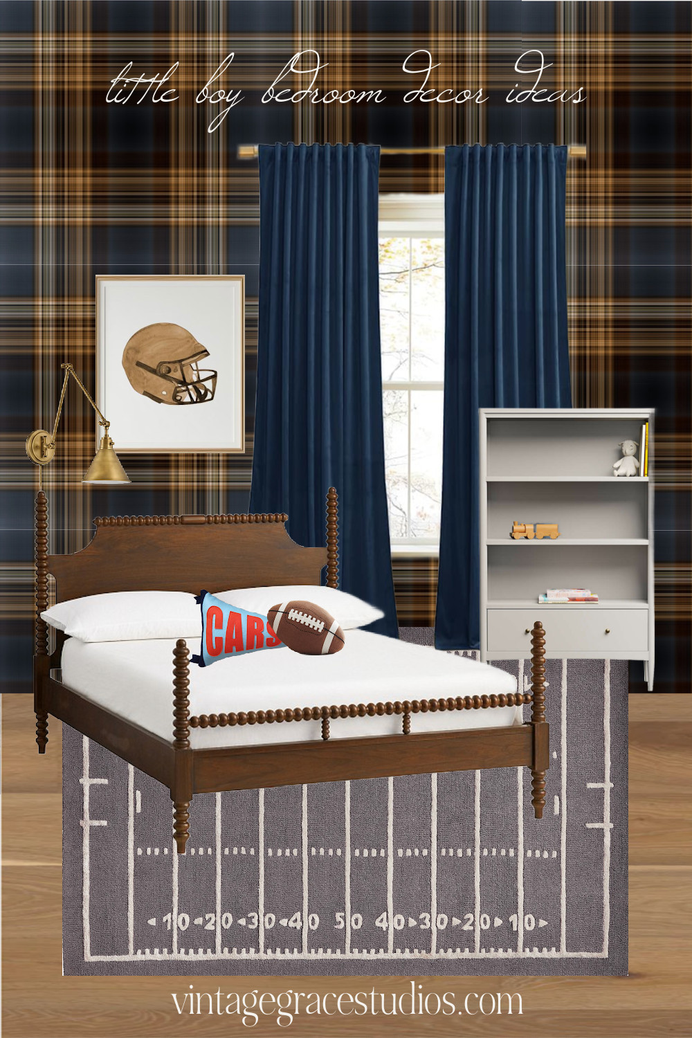 little boy bedroom decor, kids bedroom decor, boy bedroom ideas, kids beds, throw pillows, sports themed bedroom, curtains, wall art, storage, bookshelf, area rug, sconce  

 #LTKHome #LTKKids #LTKFamily