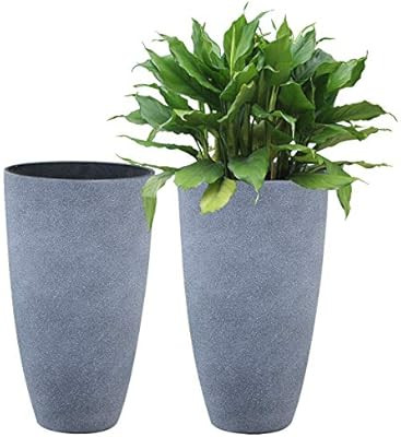 LA JOLIE MUSE Tall Planters Set 2 Flower Pots, 20 Inch Each, Patio Deck Indoor Outdoor Garden Pla... | Amazon (US)