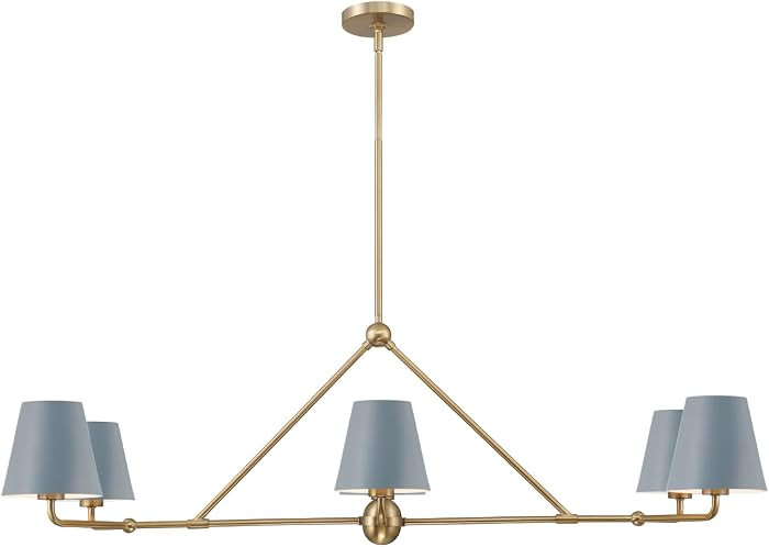 Crystorama Xavier 46'' Vibrant Gold + Blue Linear Chandelier | Amazon (US)