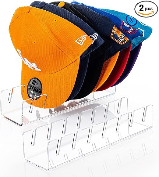 SIPRDE Hat Stand for Baseball Caps Display and Organizer - 2 Pack, No Install Acrylic Hat Holder ... | Amazon (US)
