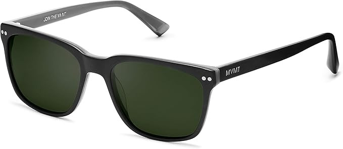 Amazon.com: MVMT Ritual | Polarized Square Men's Sunglasses | Matte Black/Dark Green | 55 mm : Cl... | Amazon (US)