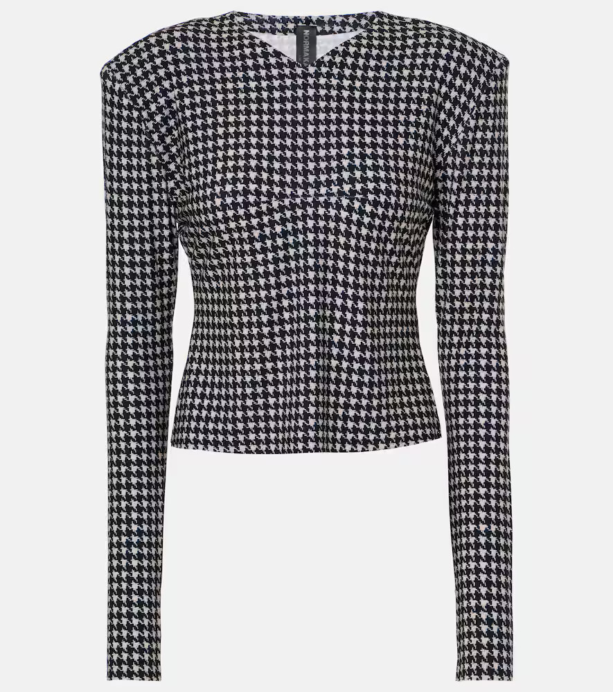 Norma Kamali Houndstooth top | Mytheresa (INTL)