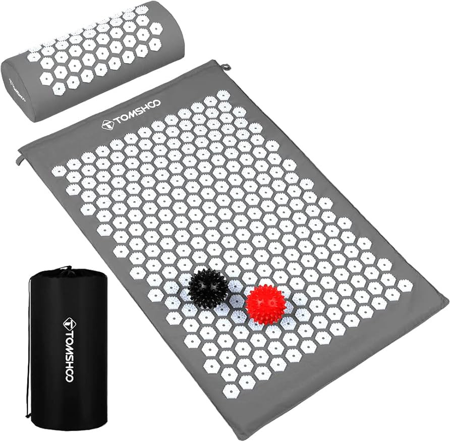 TOMSHOO Acupressure Set, Acupressure Mat and Pillow with 2pcs Massage Balls- Pain Relief Therapy ... | Amazon (US)