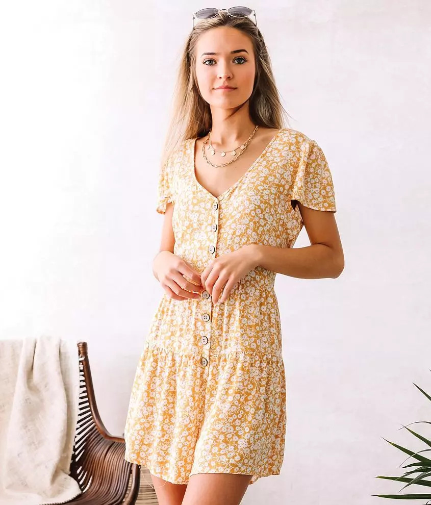 Woven Floral Romper | Buckle