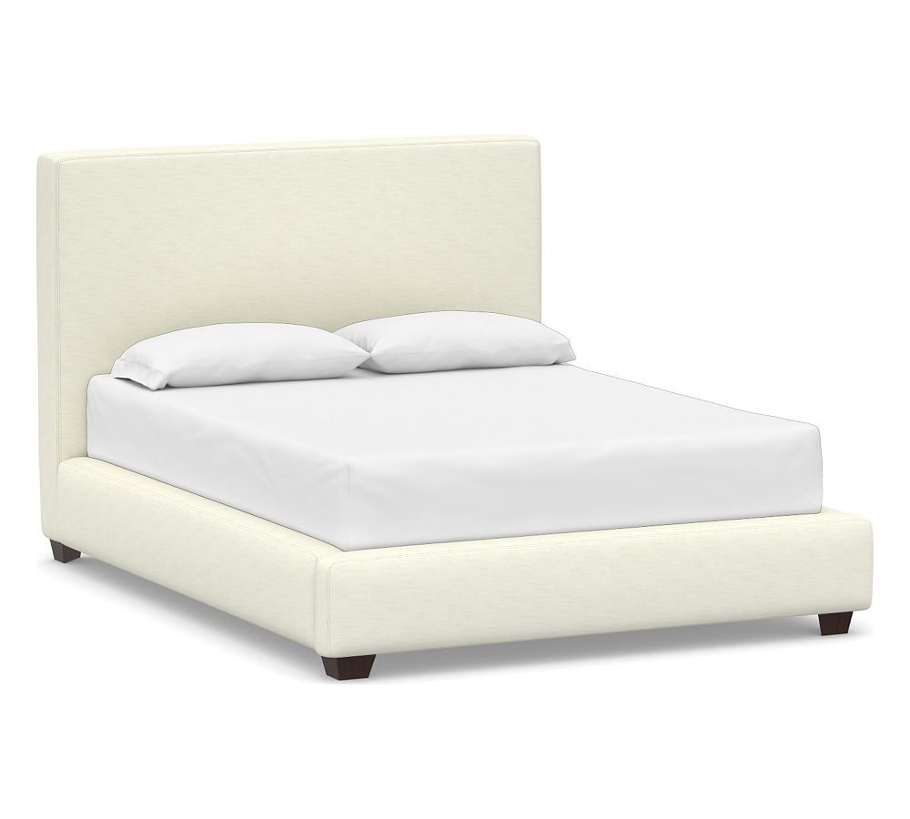 Big Sur Upholstered Bed, King, Performance Slub Cotton Ivory | Pottery Barn (US)