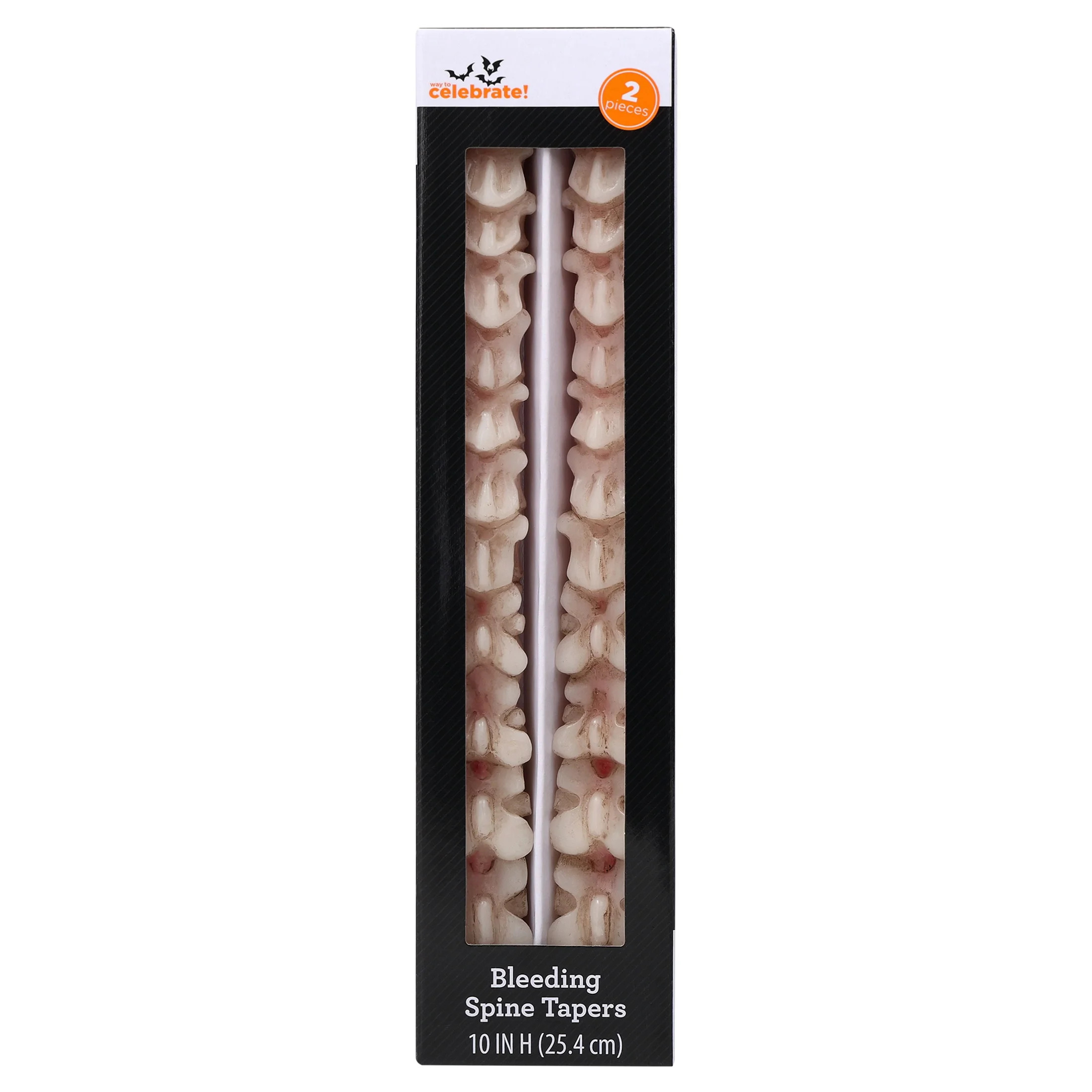 Bleeding Spine Taper Candles, 10", 2 Pieces, Halloween by Way To Celebrate | Walmart (US)