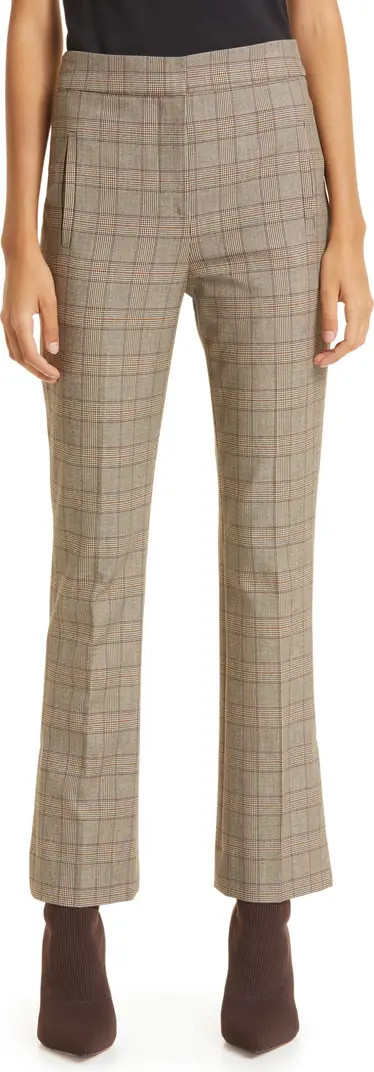 Arte Plaid High Waist Slit Hem Flare Pants | Nordstrom