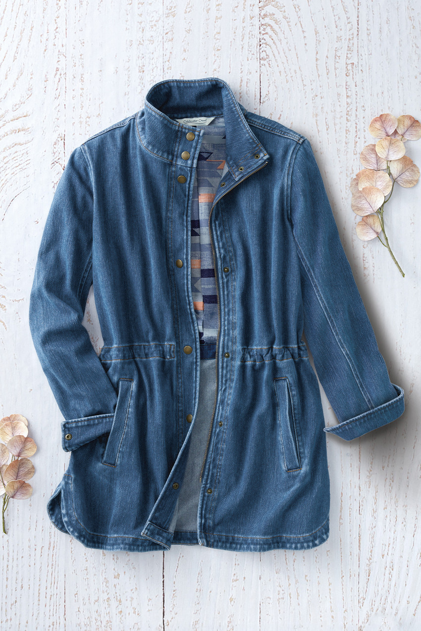 Indigo Dusk Knit Denim Anorak | Coldwater Creek