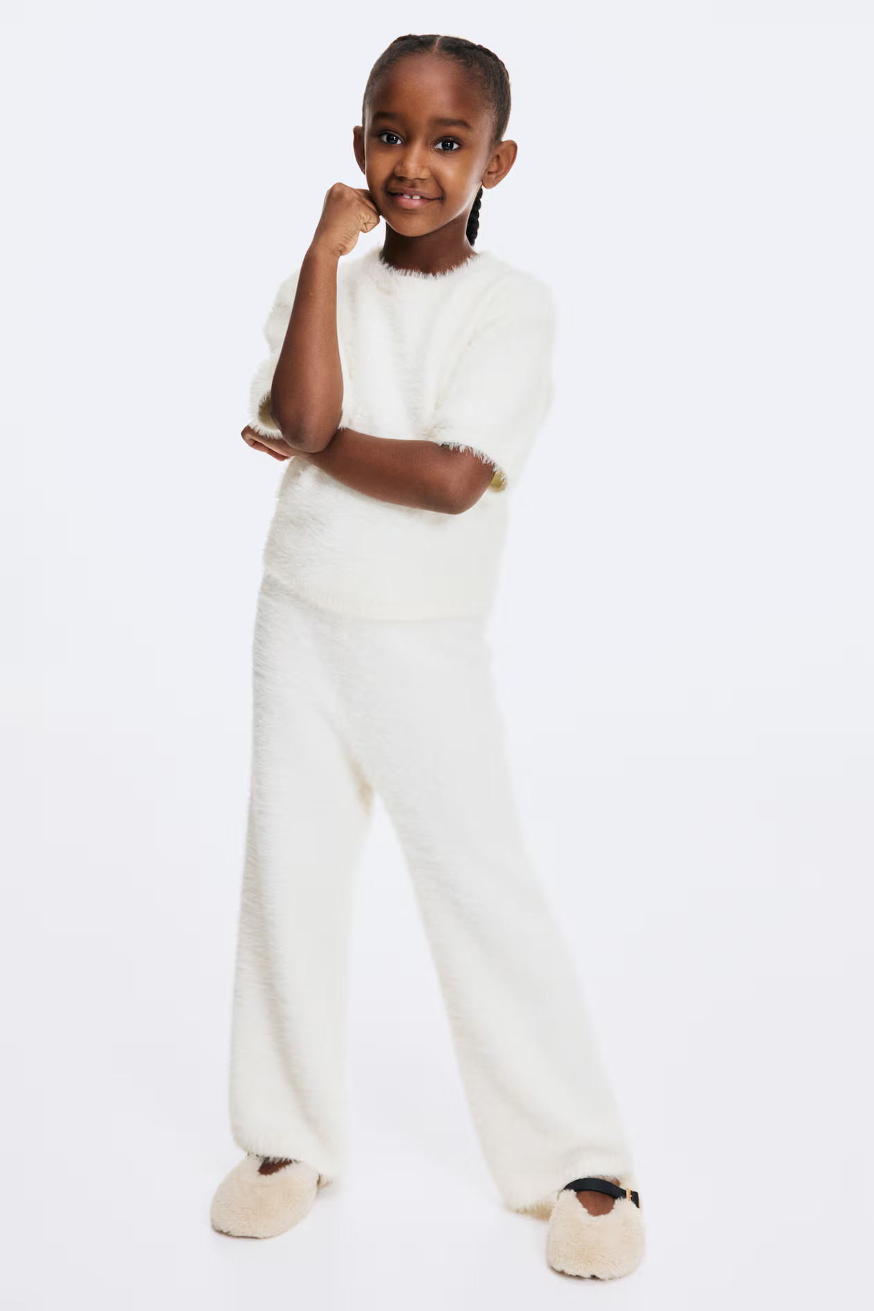 Fluffy-Knit Leggings - White - Kids | H&M US | H&M (US + CA)