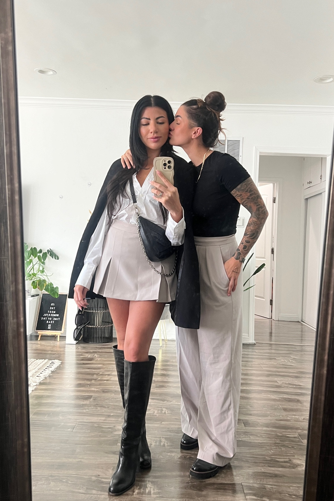 Coordinating outfits as a couple! We love matching together and the best part is that these colors come in pants, skirts, shorts, to give us all the options. We had a couple back to back meetings so these outfits were perfect for professional yet stylish wear!

#LTKstyletip #LTKtravel #LTKworkwear