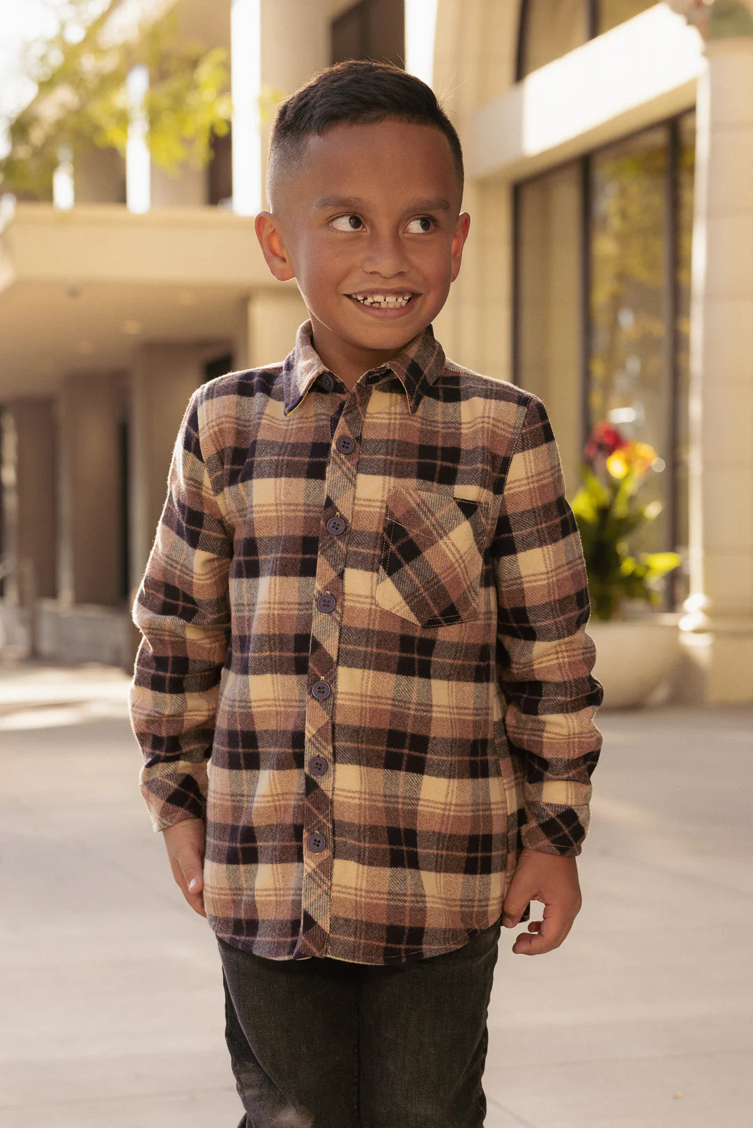 Boys John Shirt in Celine Plaid | Ivy City Co