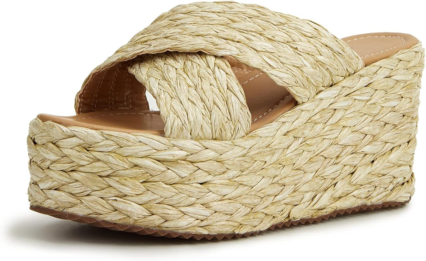 Womens Espadrille Platform Wedge Sandal Open Toe High Heel Elastic Ankle Strap Wedges | Amazon (US)