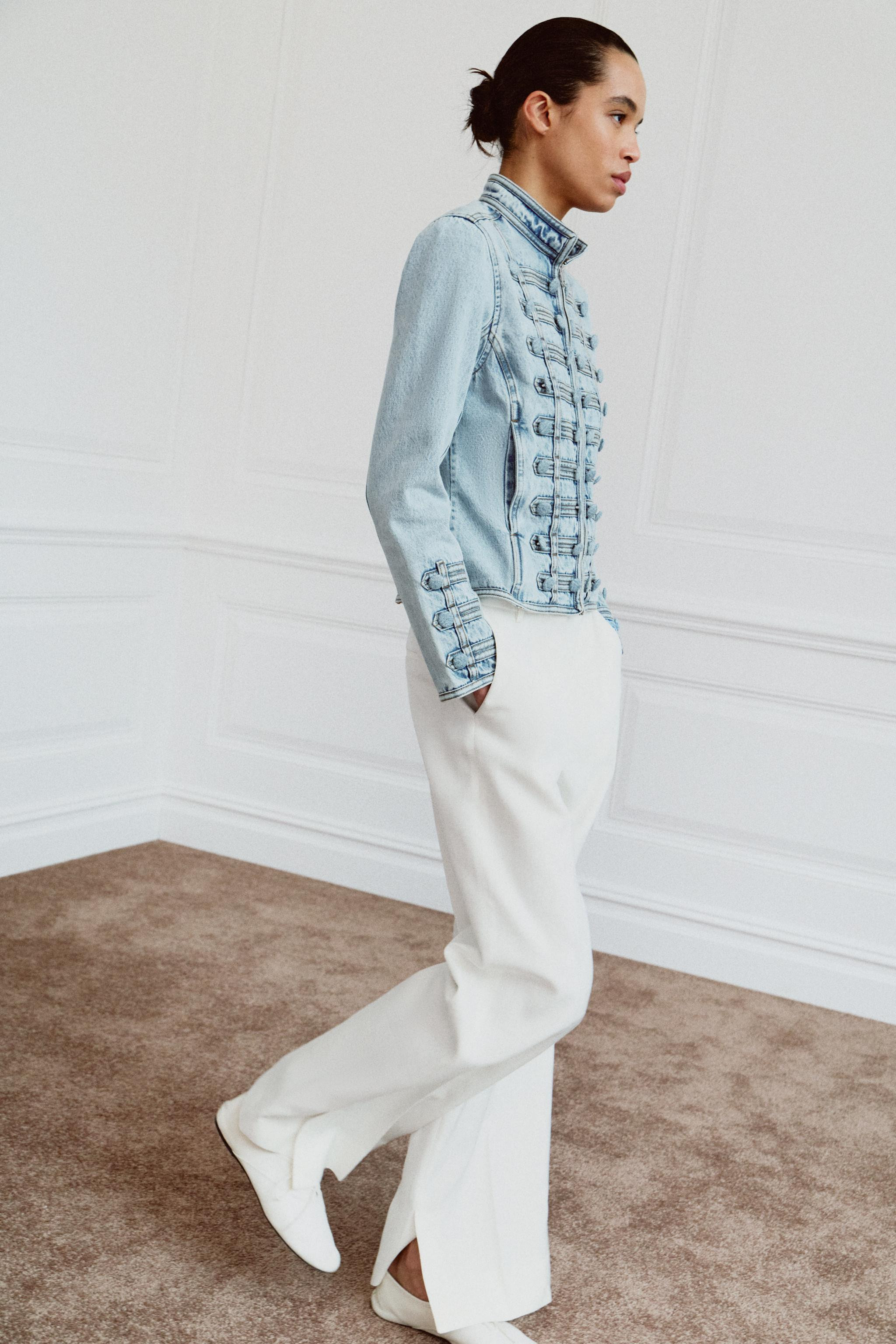 ZW COLLECTION FITTED BUTTON DENIM JACKET | Zara US