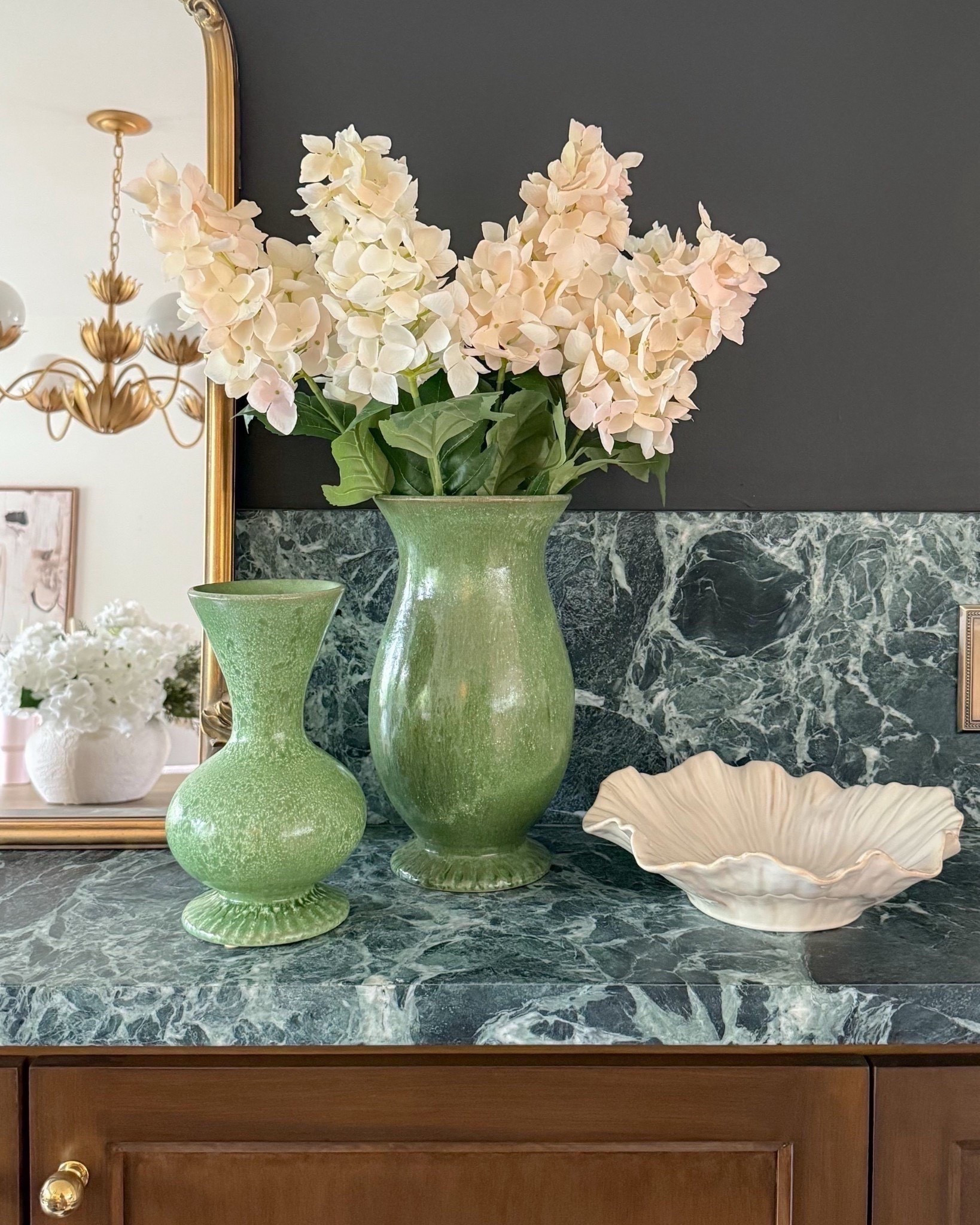 Obsessed with these new Studio McGee pieces from Target! The vases look like museum pieces 🤩 I have 3 of the hydrangea stem bundles here. And this ruffled bowl is such a great designer look for less style!

#LTKFindsUnder50 #LTKFindsUnder100 #LTKHome