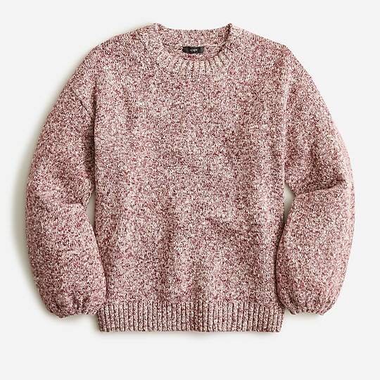 Puff-sleeve crewneck sweater | J. Crew US
