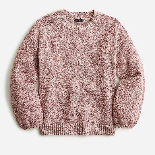 Puff-sleeve crewneck sweater | J.Crew US