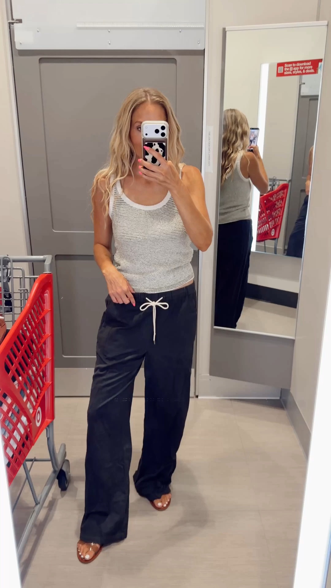 🤍 Brandy Melville inspired tank at Target!!!! Paired with these trending drawstring pants under $35. 

I’m wearing my tts (small) in both.

5’5” // 120 ish lbs