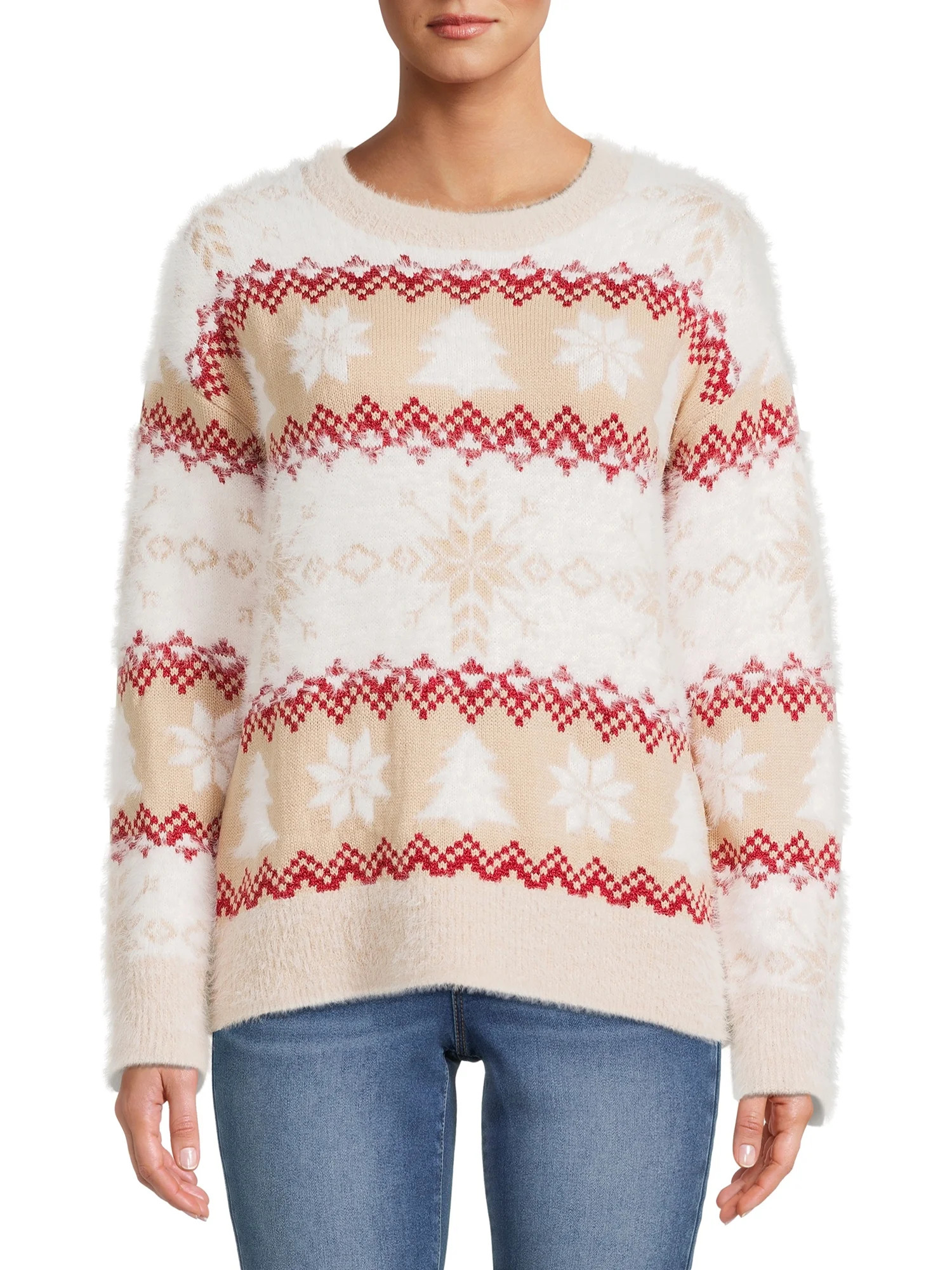 Holiday Time Women's Long Sleeve Crewneck - Walmart.com | Walmart (US)