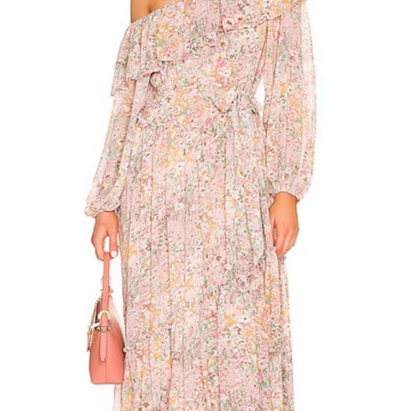 Astr Pink One Shoulder Bishop Sleeve Sundress | Poshmark
