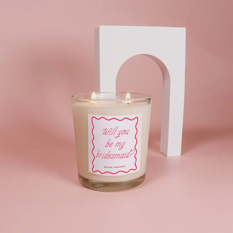 Modern Pink Bridesmaid Proposal Gift, Wavy, Trendy, Be My Bridesmaid, Unique Bridesmaid Gift, Min... | Etsy (US)