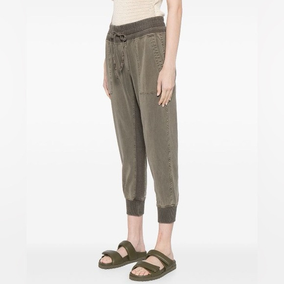 [james perse] mixed media drawstring trouser joggers khaki green 1 (S) | Poshmark