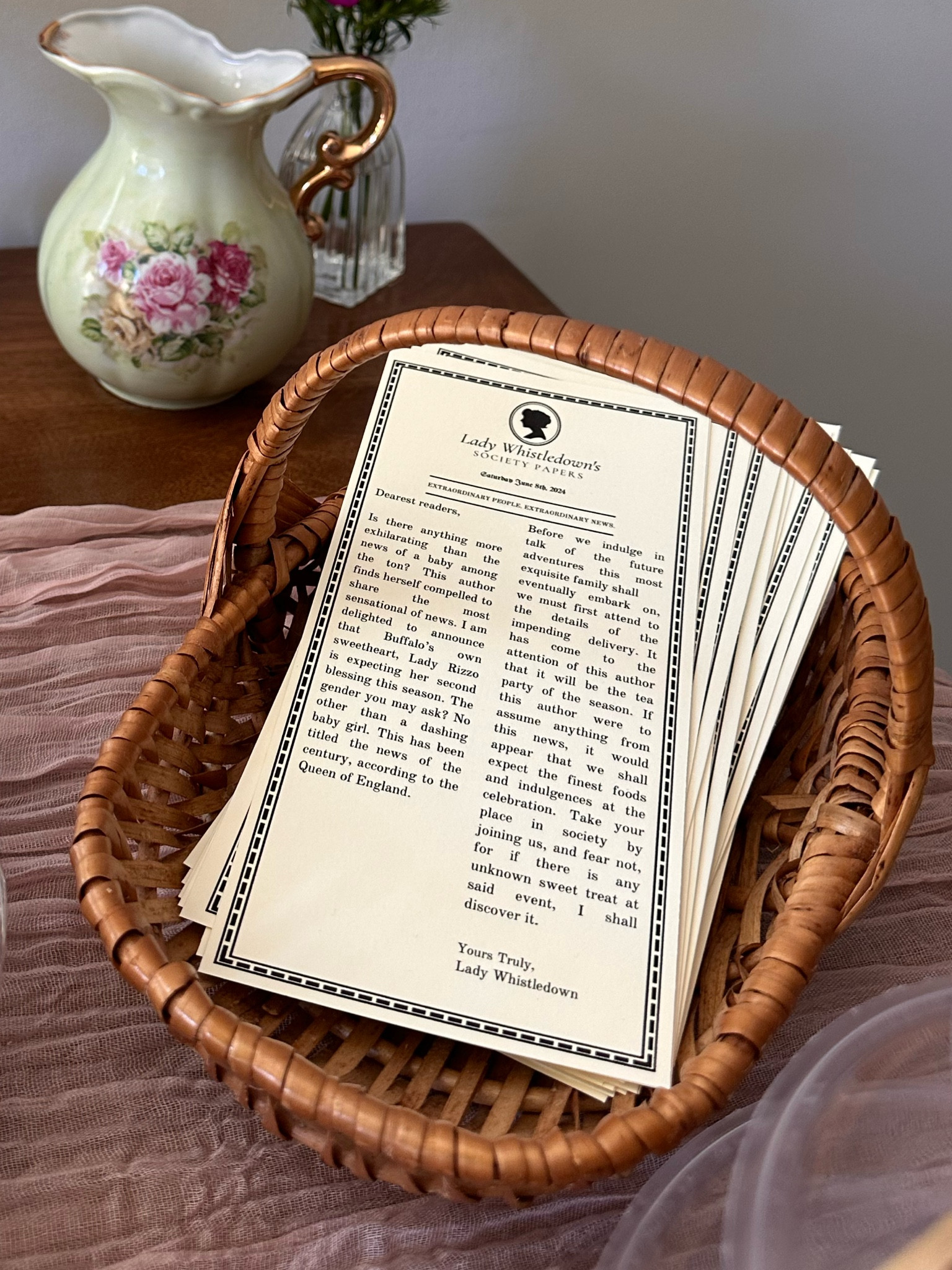 Lady whistledown society newspaper! I ordered the editable pdf file from Etsy!

Baby shower, baby girl, baby sprinkle, baby shower ideas, tea party, photo mirror, selfie mirror, shower ideas, baby shower theme, shower decor, baby shower decor, baby shower dress, tea party theme, bridgerton,  

#LTKBaby #LTKBump #LTKParties