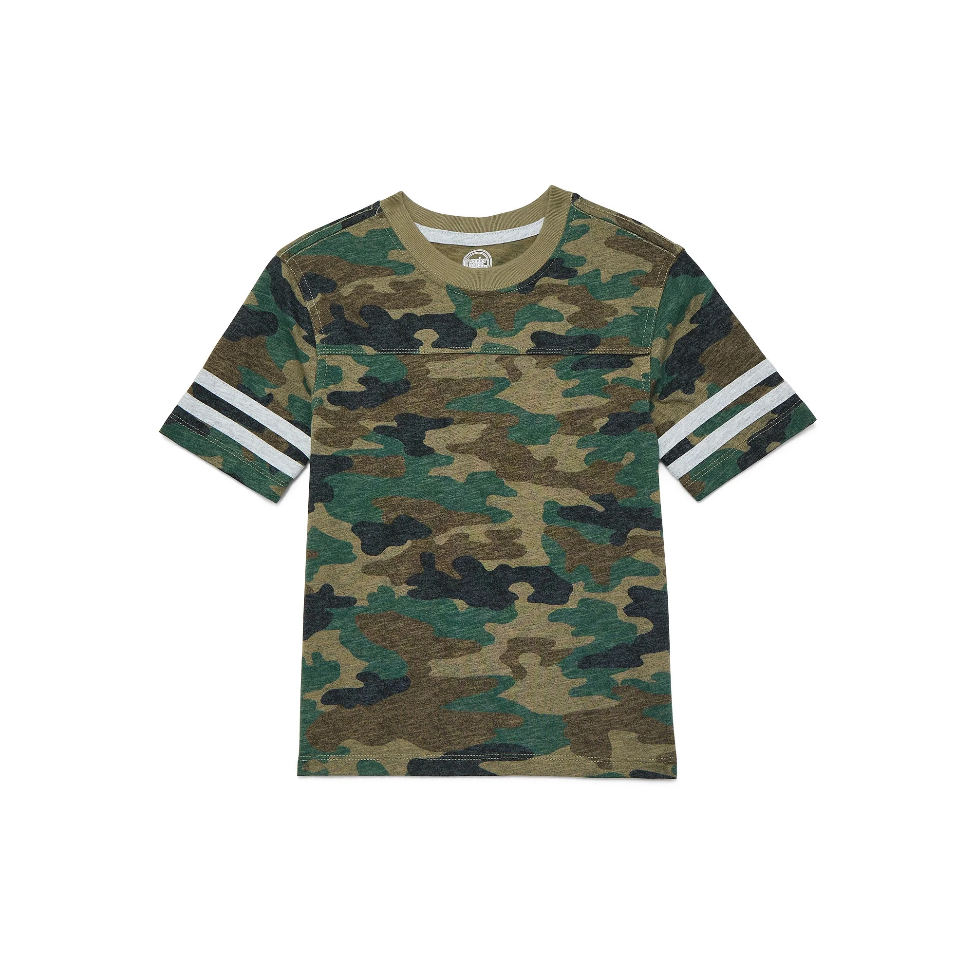 Wonder Nation Boys Football T-Shirt with Short Sleeves, Sizes 4-18 & Husky | Walmart (US)